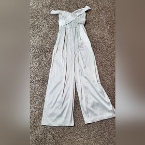 Ivory satin jumpsuit NW/Tags